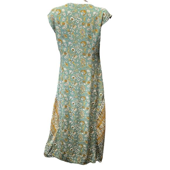 Pure Jill Printed V-neck Maxi Floral Boho Lagenlook Dress Size S - Picture 5 of 11